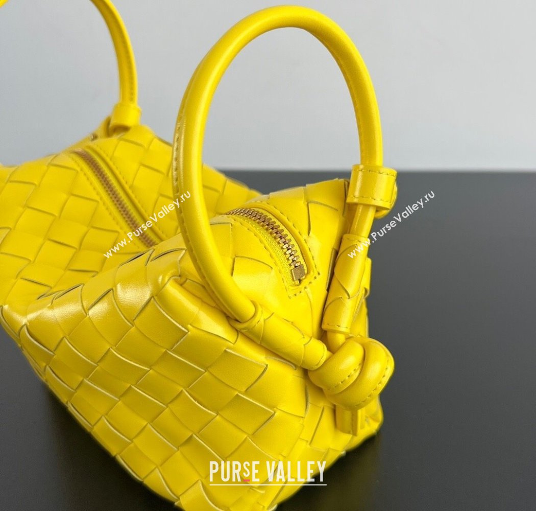 Bottega Veneta Small Loop Cross-Body Bag in Intrecciato Leather 796615 Sulfur Yellow 2025 (WT-250924030)