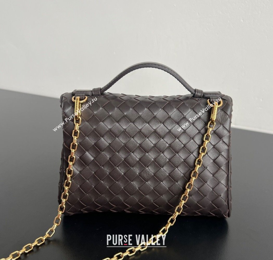 Bottega Veneta Small Soft Vanity Bag in Intrecciato Leather Fondant Brown 2025 843800 (WT-250924004)