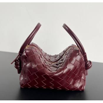 Bottega Veneta Small Loop Cross-Body Bag in Intrecciato Leather 796615 Barolo Red 2025 (WT-250924031)
