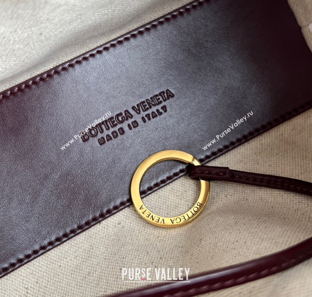 Bottega Veneta Small Loop Cross-Body Bag in Intrecciato Leather 796615 Barolo Red 2025 (WT-250924031)