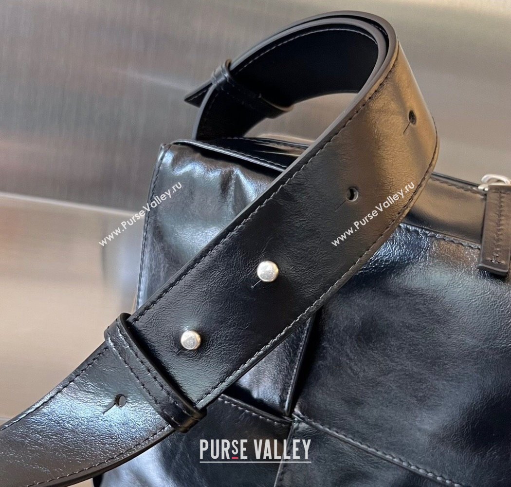 Bottega Veneta Mens Arco Camera Bag Bag in Intrecciato Leather Black2 2025 731165 (WT-250924036)