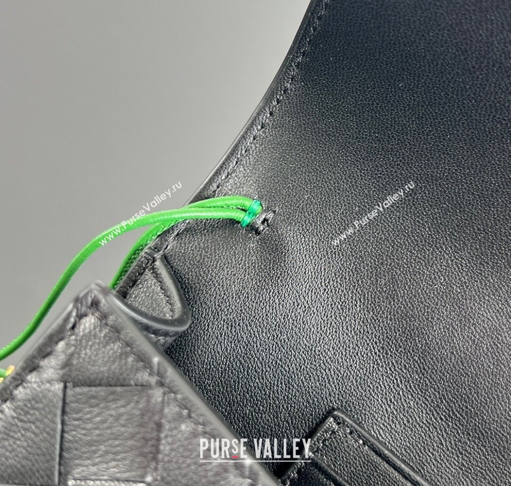 Bottega Veneta Andiamo Daisy Long Clutch Bag in Intrecciato Leather Black 2025 836810 (WT-250924023)