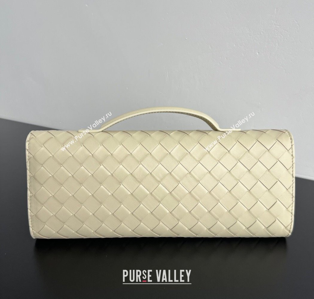 Bottega Veneta Andiamo Daisy Long Clutch Bag in Intrecciato Leather Sea Salt 2025 836810 (WT-250924024)