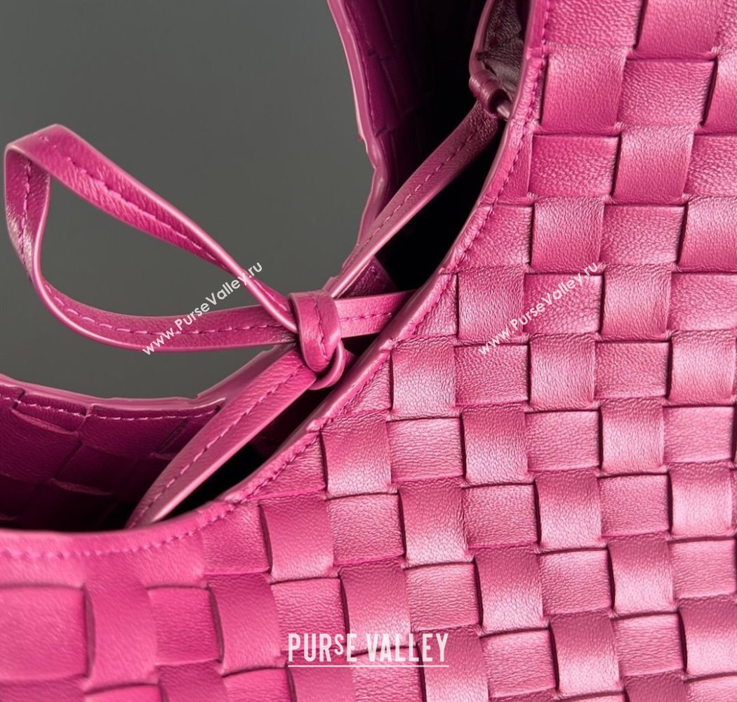 Bottega Veneta Campana Shoulder Bag in Intrecciato Leather Beetroot Purple 2025 844249 (WT-250924006)