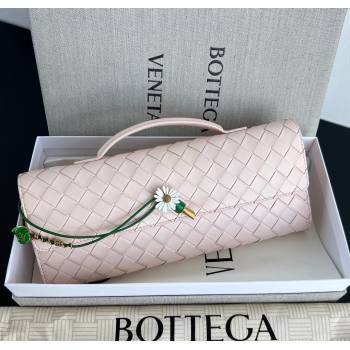 Bottega Veneta Andiamo Daisy Long Clutch Bag in Intrecciato Leather Seashell Pink 2025 836810 (WT-250924026)