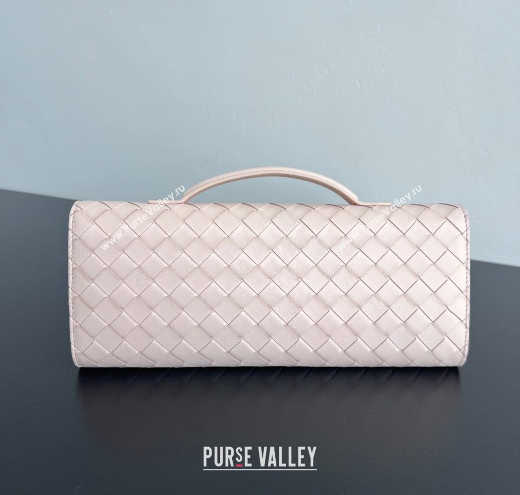 Bottega Veneta Andiamo Daisy Long Clutch Bag in Intrecciato Leather Seashell Pink 2025 836810 (WT-250924026)