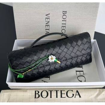 Bottega Veneta Andiamo Daisy Long Clutch Bag in Intrecciato Leather Black 2025 836810 (WT-250924023)