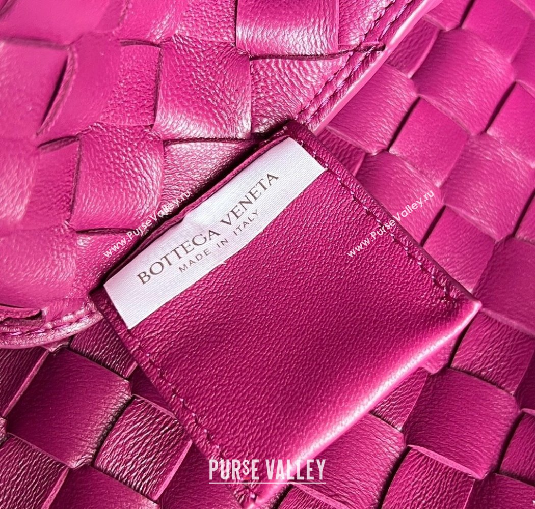 Bottega Veneta Campana Shoulder Bag in Intrecciato Leather Beetroot Purple 2025 844249 (WT-250924006)