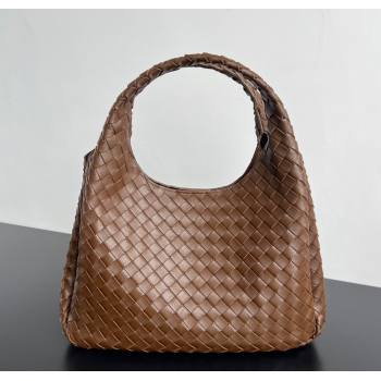 Bottega Veneta Large Campana Shoulder Bag in Intrecciato Leather Nocciola Brown 2025 844250 (WT-250924013)