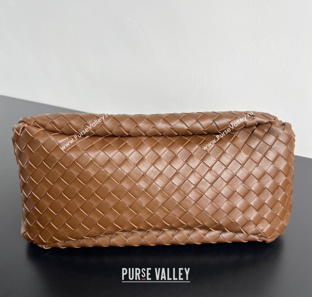 Bottega Veneta Large Campana Shoulder Bag in Intrecciato Leather Nocciola Brown 2025 844250 (WT-250924013)