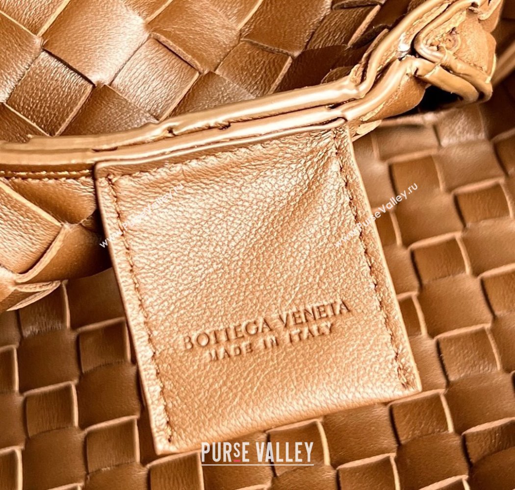 Bottega Veneta Large Campana Shoulder Bag in Intrecciato Leather Nocciola Brown 2025 844250 (WT-250924013)