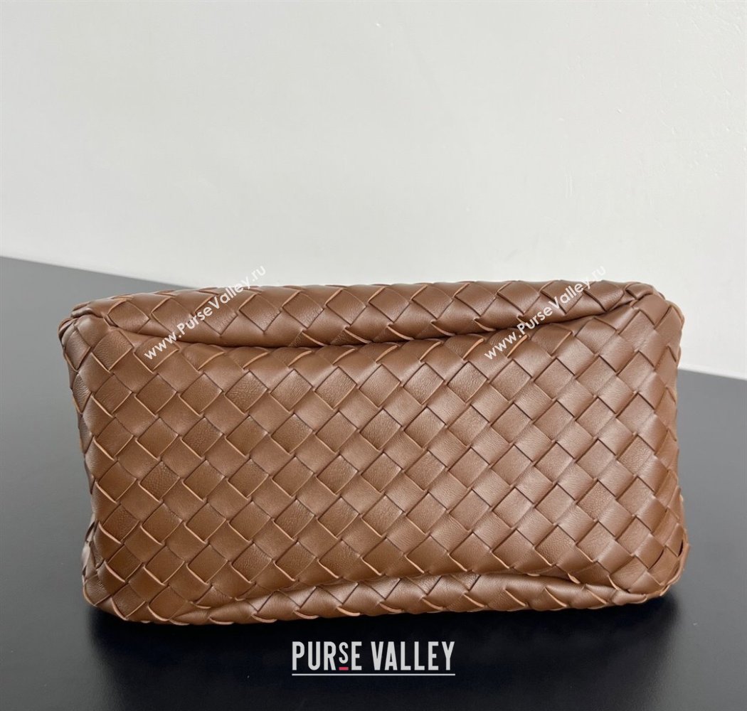 Bottega Veneta Campana Shoulder Bag in Intrecciato Leather Nocciola Brown 2025 844249 (WT-250924005)