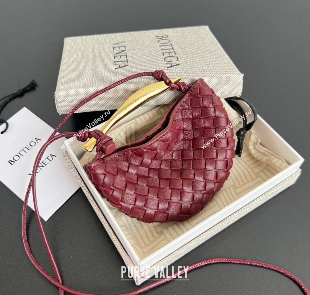 Bottega Veneta Miniature Sardine Bag in Intrecciato Leather Barolo Red 2025 836834 (WT-250924014)