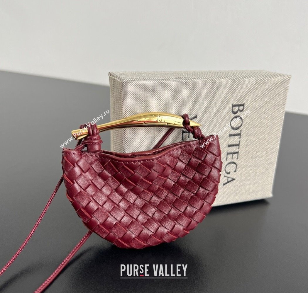 Bottega Veneta Miniature Sardine Bag in Intrecciato Leather Barolo Red 2025 836834 (WT-250924014)