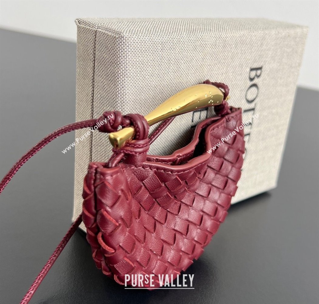 Bottega Veneta Miniature Sardine Bag in Intrecciato Leather Barolo Red 2025 836834 (WT-250924014)