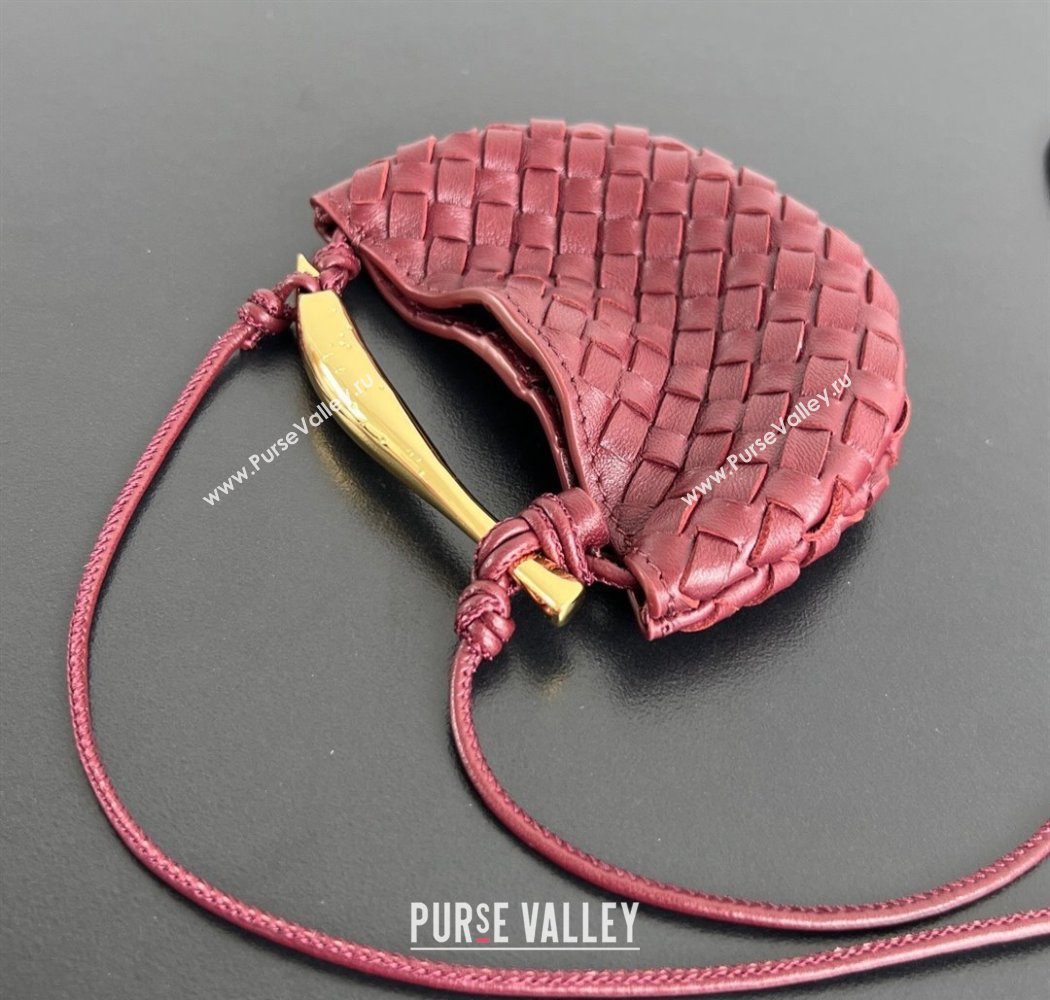 Bottega Veneta Miniature Sardine Bag in Intrecciato Leather Barolo Red 2025 836834 (WT-250924014)