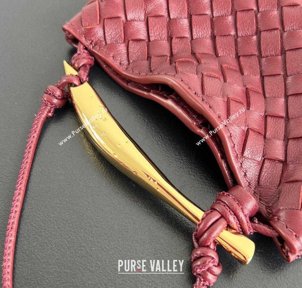 Bottega Veneta Miniature Sardine Bag in Intrecciato Leather Barolo Red 2025 836834 (WT-250924014)