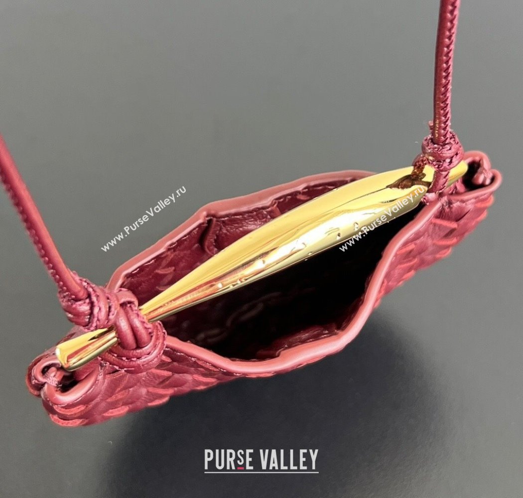 Bottega Veneta Miniature Sardine Bag in Intrecciato Leather Barolo Red 2025 836834 (WT-250924014)