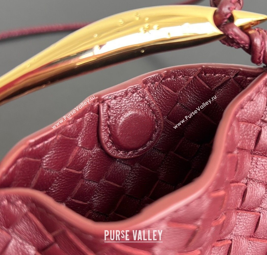 Bottega Veneta Miniature Sardine Bag in Intrecciato Leather Barolo Red 2025 836834 (WT-250924014)