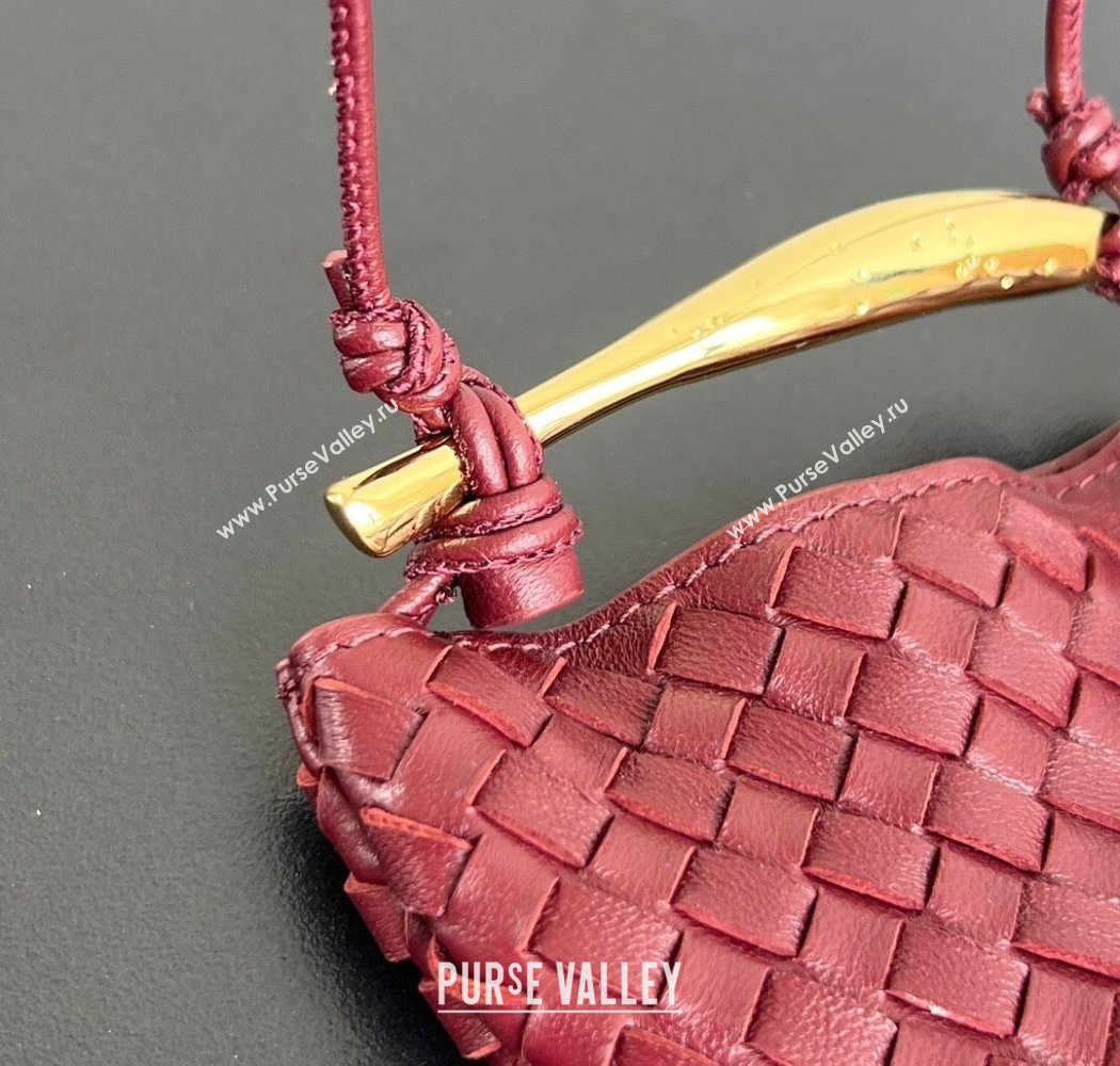 Bottega Veneta Miniature Sardine Bag in Intrecciato Leather Barolo Red 2025 836834 (WT-250924014)