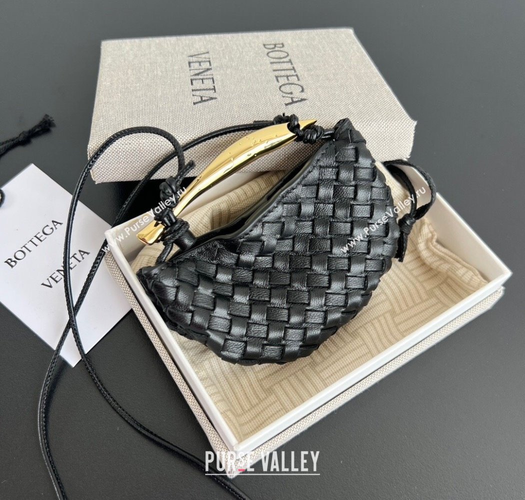 Bottega Veneta Miniature Sardine Bag in Intrecciato Leather Black 2025 836834 (WT-250924015)