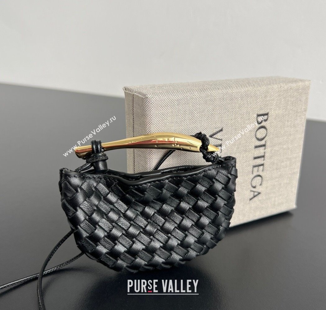 Bottega Veneta Miniature Sardine Bag in Intrecciato Leather Black 2025 836834 (WT-250924015)