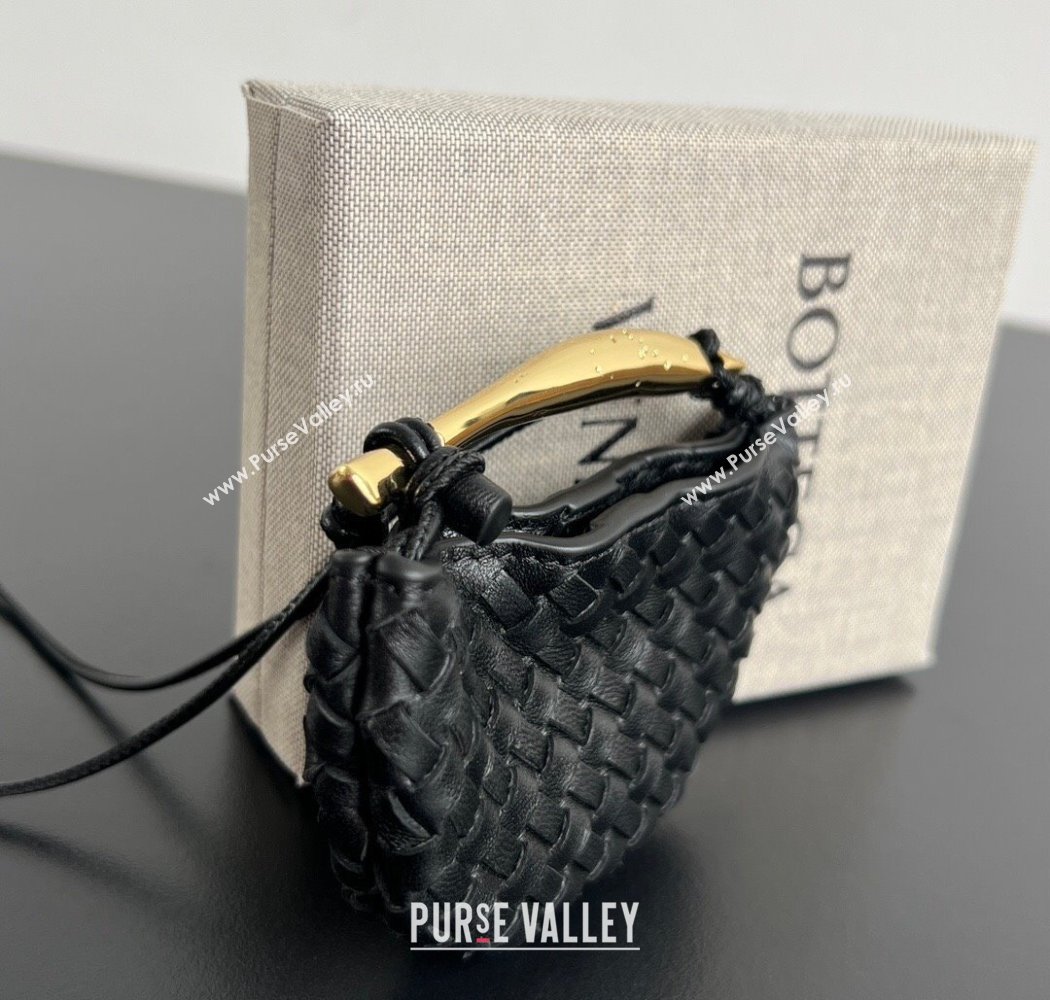 Bottega Veneta Miniature Sardine Bag in Intrecciato Leather Black 2025 836834 (WT-250924015)