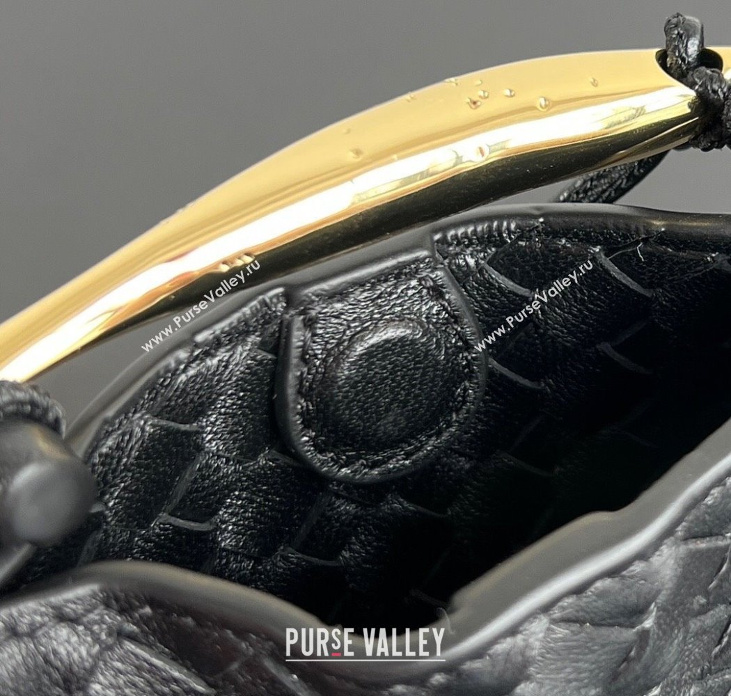 Bottega Veneta Miniature Sardine Bag in Intrecciato Leather Black 2025 836834 (WT-250924015)