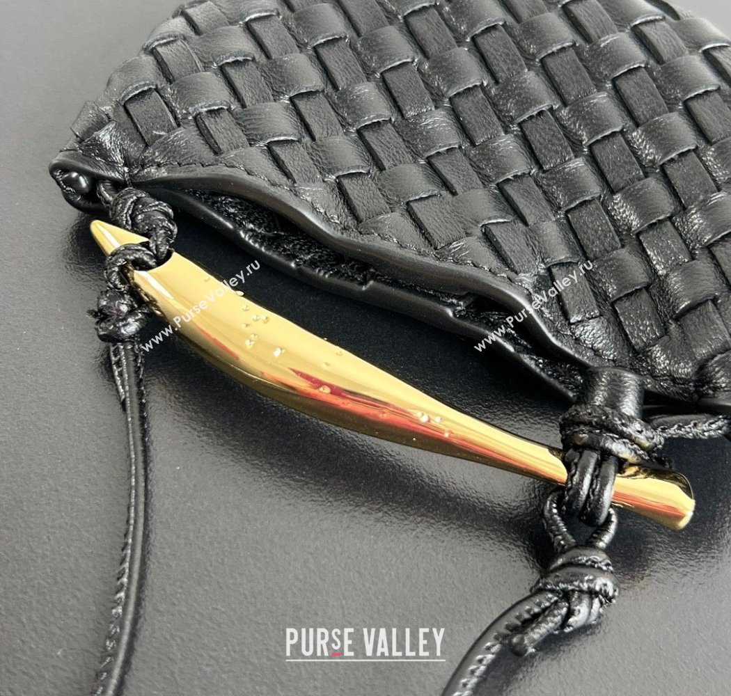 Bottega Veneta Miniature Sardine Bag in Intrecciato Leather Black 2025 836834 (WT-250924015)