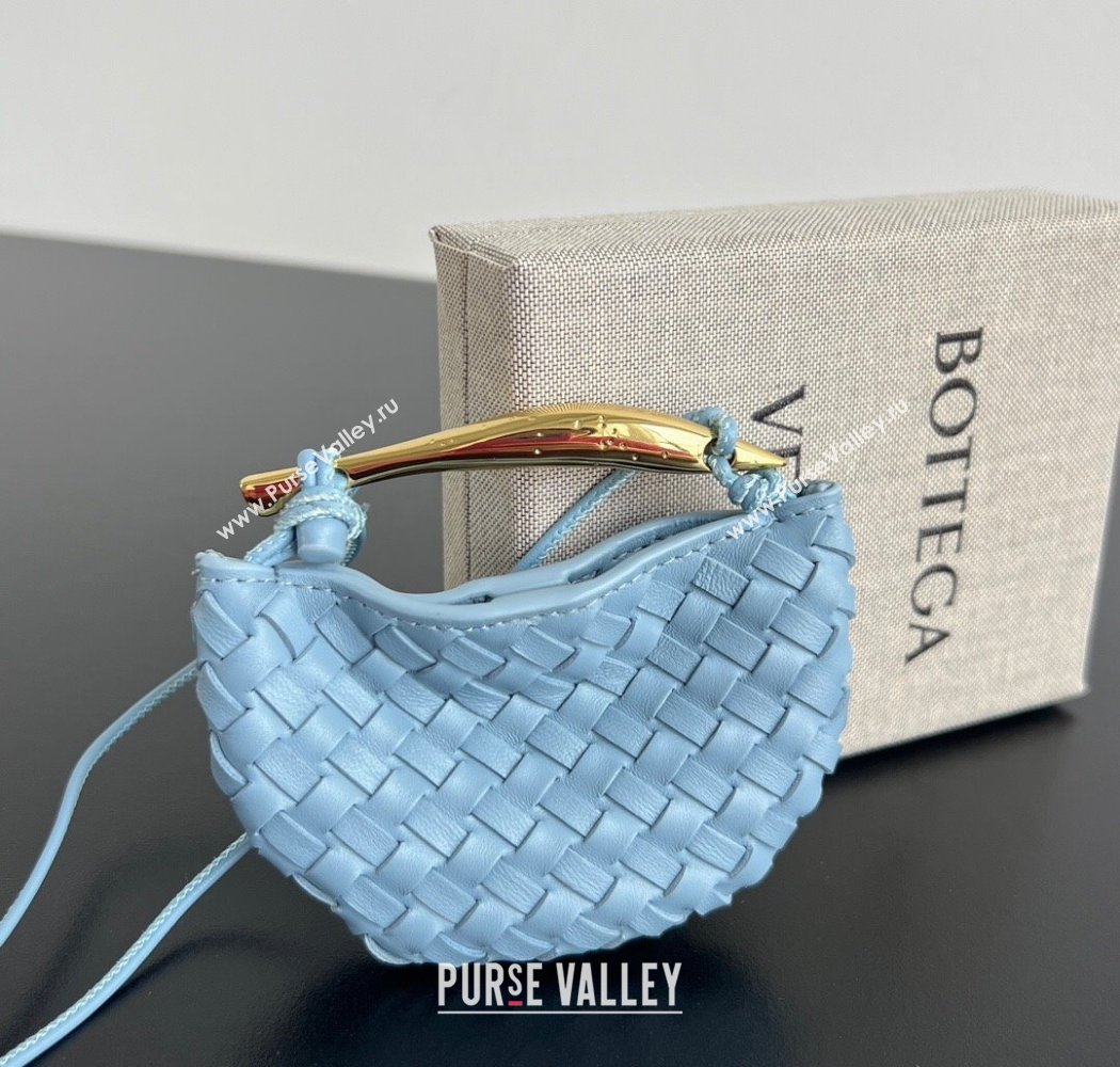 Bottega Veneta Miniature Sardine Bag in Intrecciato Leather Ice Blue 2025 836834 (WT-250924016)