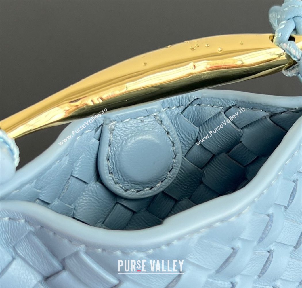 Bottega Veneta Miniature Sardine Bag in Intrecciato Leather Ice Blue 2025 836834 (WT-250924016)