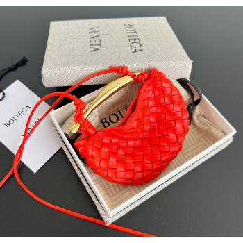 Bottega Veneta Miniature Sardine Bag in Intrecciato Leather Tomato Red 2025 836834 (WT-250924017)