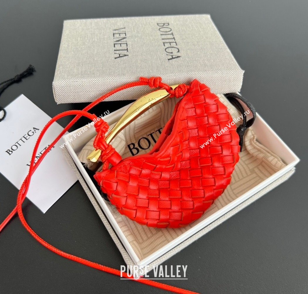Bottega Veneta Miniature Sardine Bag in Intrecciato Leather Tomato Red 2025 836834 (WT-250924017)