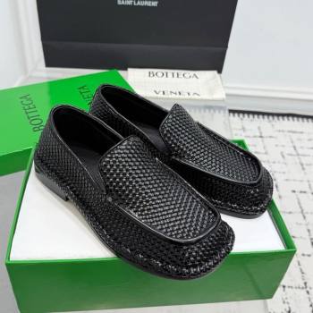 Bottega Veneta Daddy Loafers in Woven Leather Black 2025 (KER-251027145)