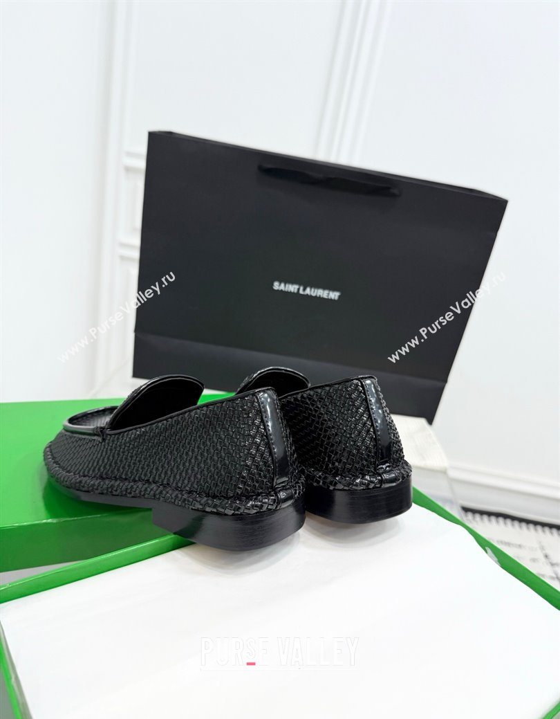 Bottega Veneta Daddy Loafers in Woven Leather Black 2025 (KER-251027145)