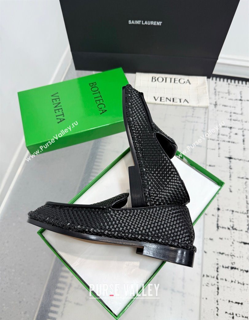 Bottega Veneta Daddy Loafers in Woven Leather Black 2025 (KER-251027145)