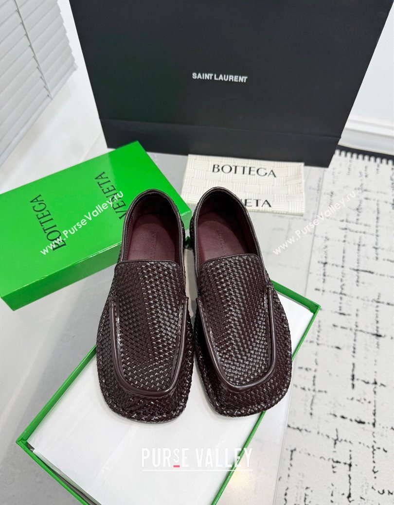 Bottega Veneta Daddy Loafers in Woven Leather Fondant Brown 2025 (KER-251027143)