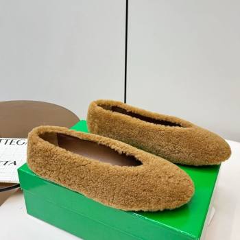 Bottega Veneta Rosa Ballerina Flat in Shearling Brown 2025 (MD-251027146)