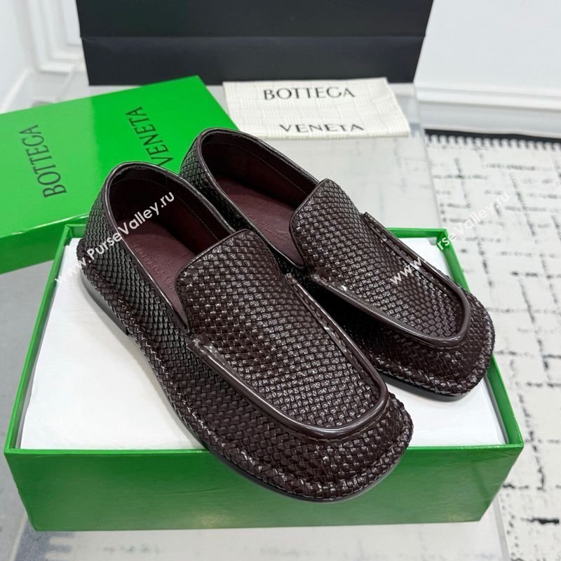 Bottega Veneta Daddy Loafers in Woven Leather Fondant Brown 2025 (KER-251027143)