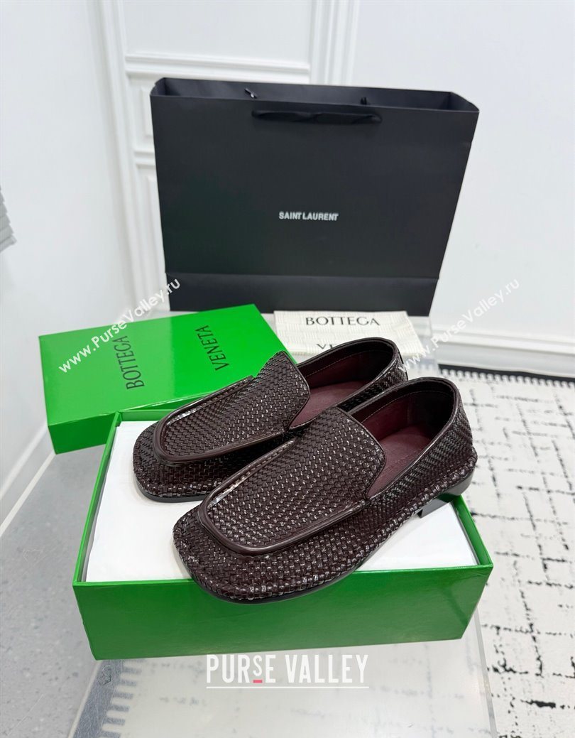 Bottega Veneta Daddy Loafers in Woven Leather Fondant Brown 2025 (KER-251027143)
