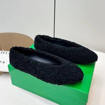 Bottega Veneta Rosa Ballerina Flat in Shearling Black 2025 (MD-251027149)