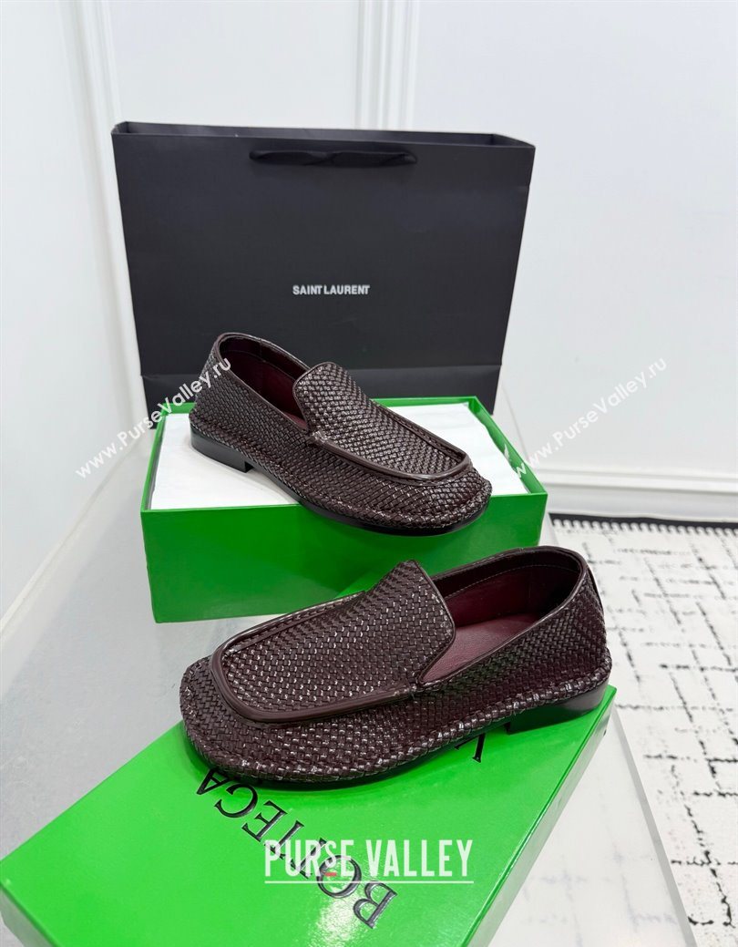 Bottega Veneta Daddy Loafers in Woven Leather Fondant Brown 2025 (KER-251027143)