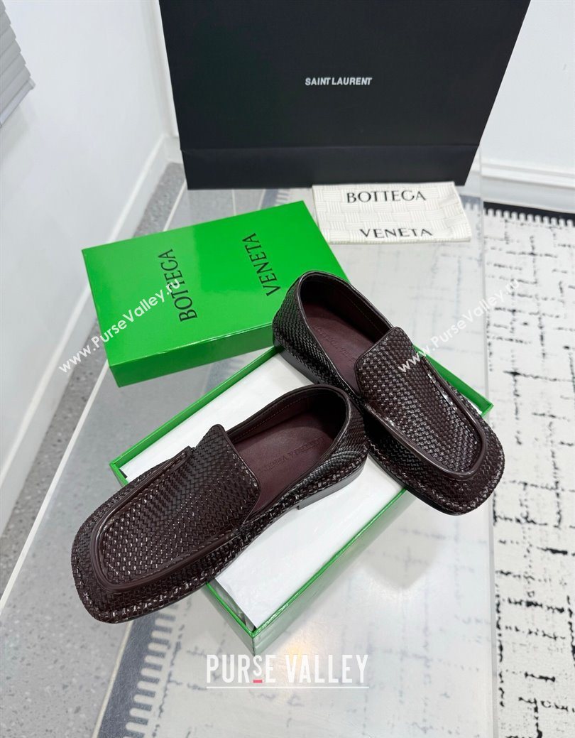 Bottega Veneta Daddy Loafers in Woven Leather Fondant Brown 2025 (KER-251027143)