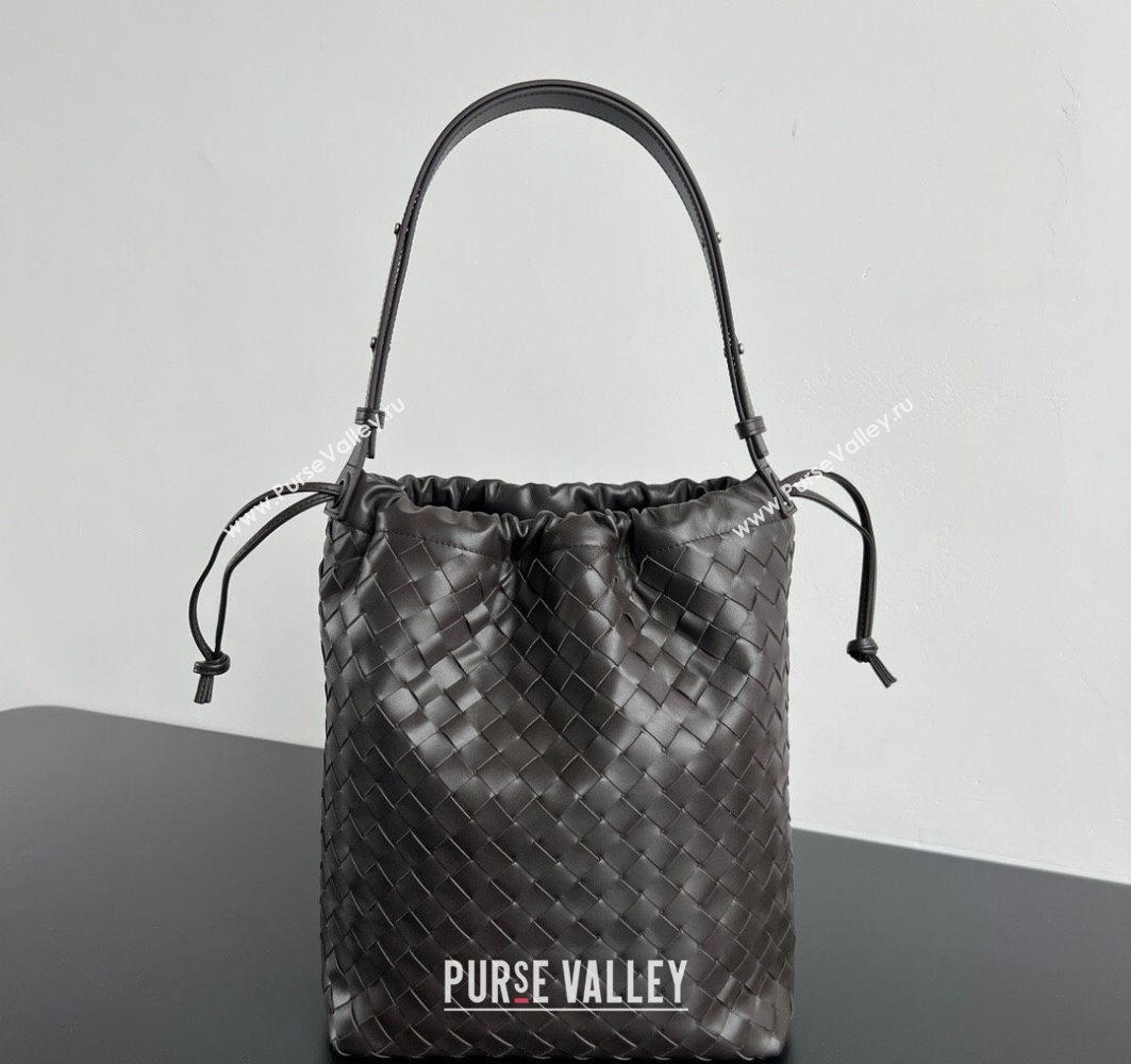 Bottega Veneta Mens Intrecciato Leather Biblioteca Bucket Bag Cypress Green 2025 836020 (WT-251119019)