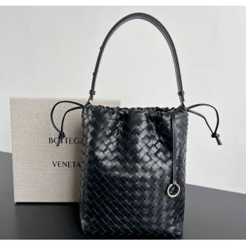 Bottega Veneta Mens Intrecciato Leather Biblioteca Bucket Bag Black 2025 836020 (WT-251119020)
