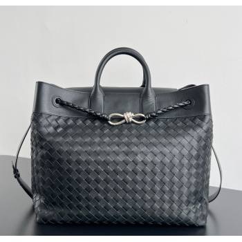Bottega Veneta Mens Intrecciato Leather Andiamo Voyager Tote Bag Black 2025 827066 (WT-251119021)