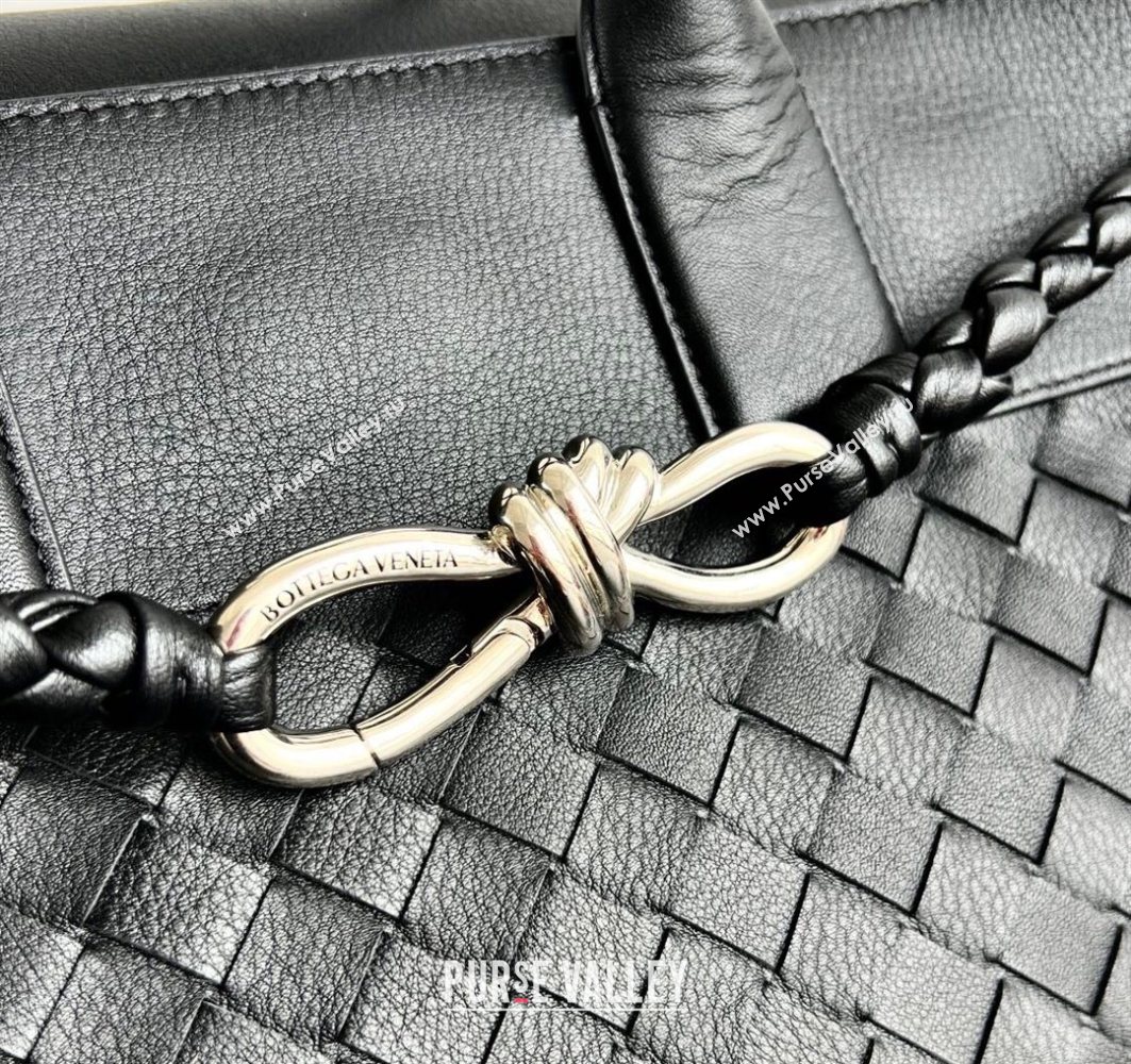 Bottega Veneta Mens Intrecciato Leather Andiamo Voyager Tote Bag Black 2025 827066 (WT-251119021)