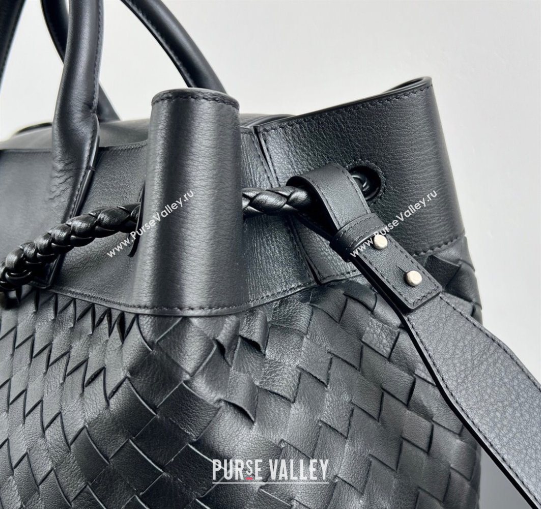 Bottega Veneta Mens Intrecciato Leather Andiamo Voyager Tote Bag Black 2025 827066 (WT-251119021)