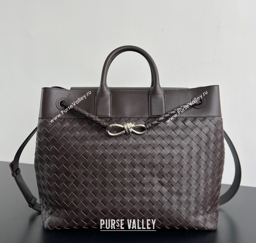 Bottega Veneta Mens Intrecciato Leather Andiamo Voyager Tote Bag Fondant Brown 2025 827066 (WT-251119022)