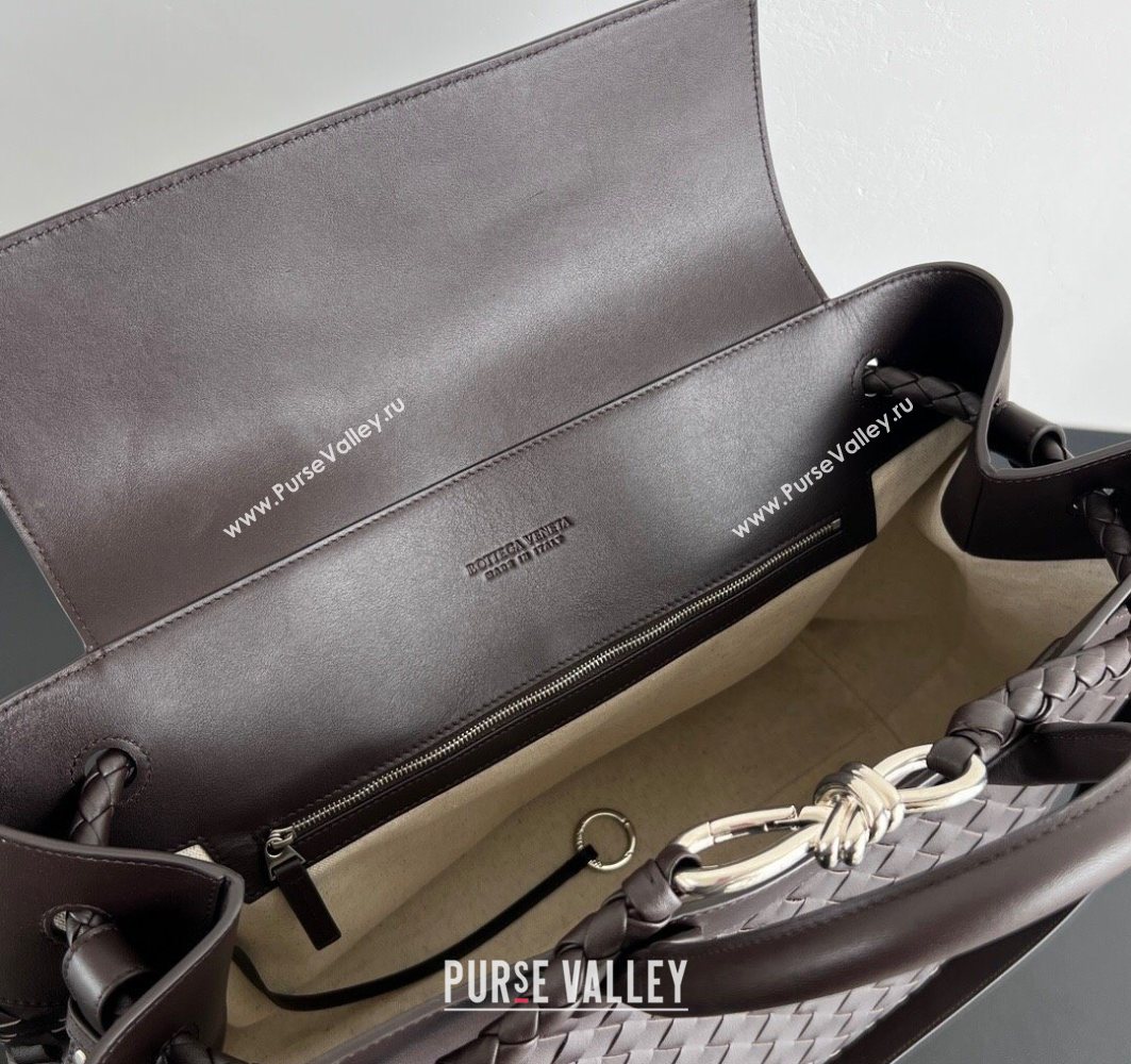 Bottega Veneta Mens Intrecciato Leather Andiamo Voyager Tote Bag Fondant Brown 2025 827066 (WT-251119022)